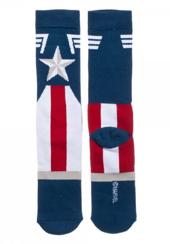 Cheap Bioworld Merchandising / Independent Sales Marvel Captain America- Suit Up Crew Socks