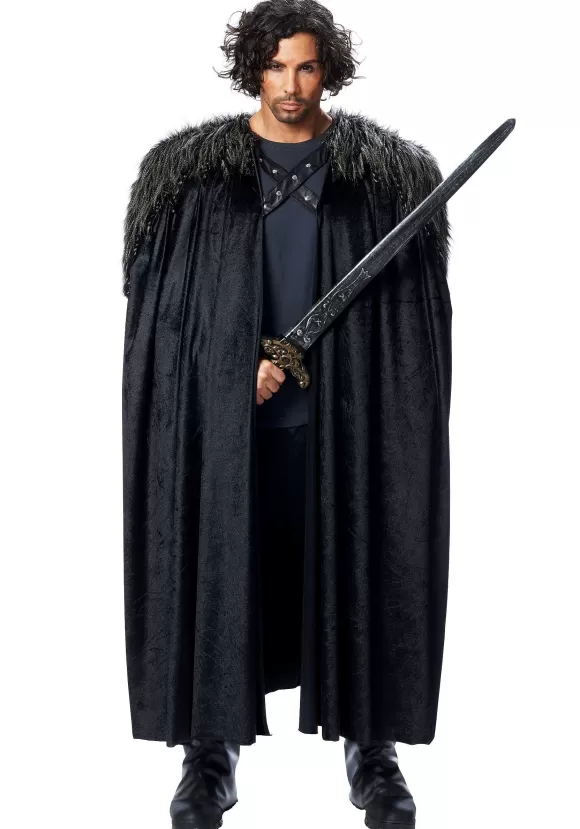 New Costume Culture by Franco LLC Medieval Fur Trimmed Black Cape