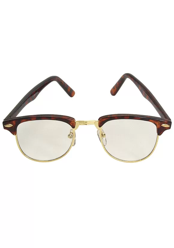 New FUN Costumes Mr. 50'S Brown Tortoise Glasses W/ Clear Lenses