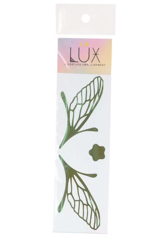 Online Lux Oil Slick Lace Wing Holographic Face Decals