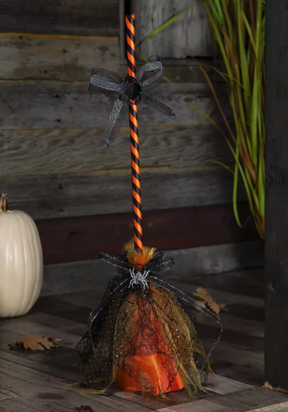 Flash Sale Sunstar Industries Orange Animated Shaking Witch Broom