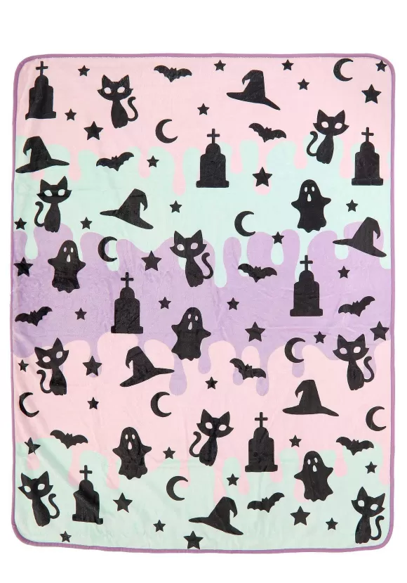 Online FUN Costumes Pastel Halloween Throw Blanket