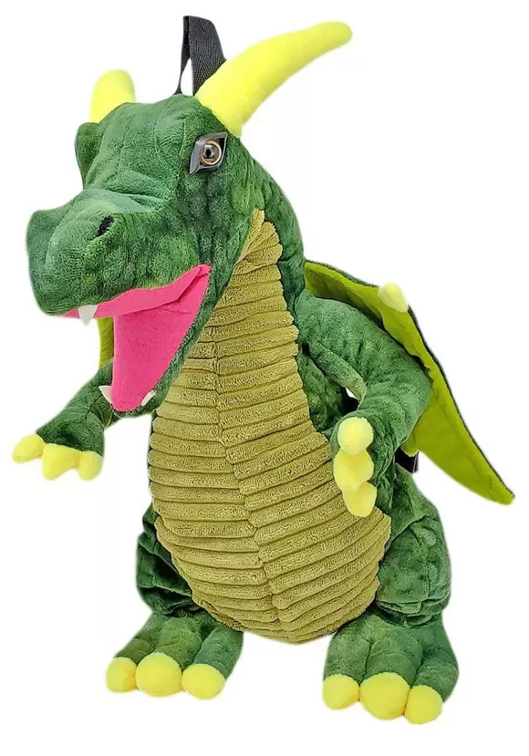 New Comeco Plush Green Dragon Backpack