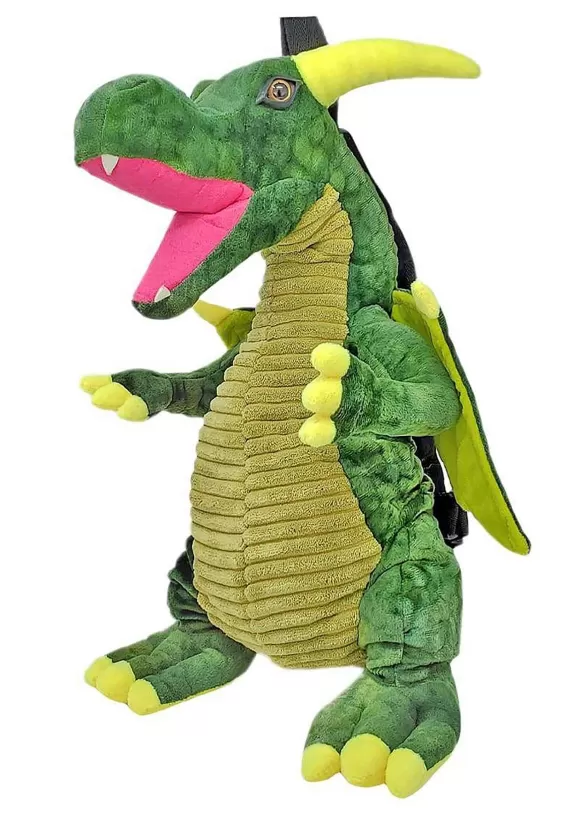 New Comeco Plush Green Dragon Backpack