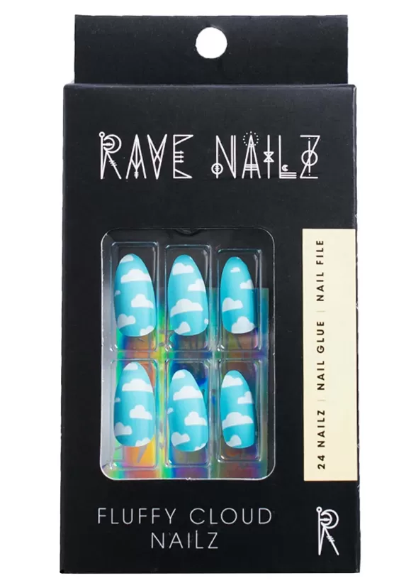 Clearance Rave Nailz Press-On Nails Fluffy Cloud Kit