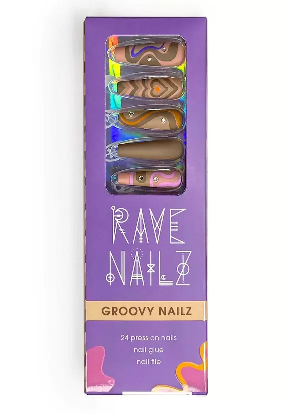 Flash Sale Rave Nailz Press-On Nails Groovy Kit