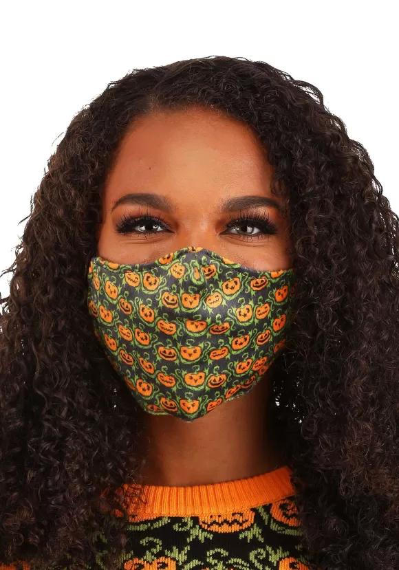 Sale FUN Costumes Pumpkins Pattern Sublimated Face Mask For Adults