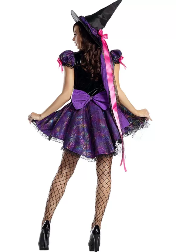 Cheap Party King Purple Web Witch Costume For Women