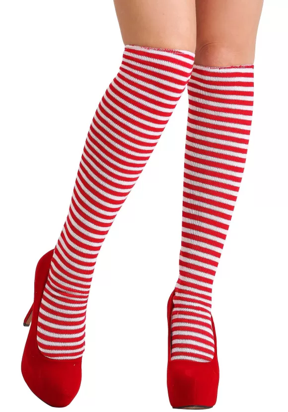 Sale FUN Costumes Red And White Mrs.Clause Socks For Women