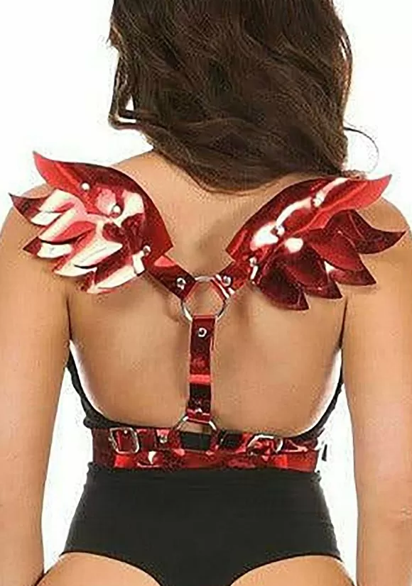 Best Sale Daisy Corsets Red Devil Metallic Wings