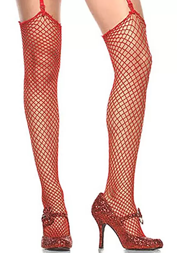 Outlet Leg Avenue Red Fishnet Stockings