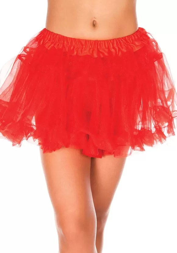 Fashion Music Legs Red Mesh Petticoat For Women