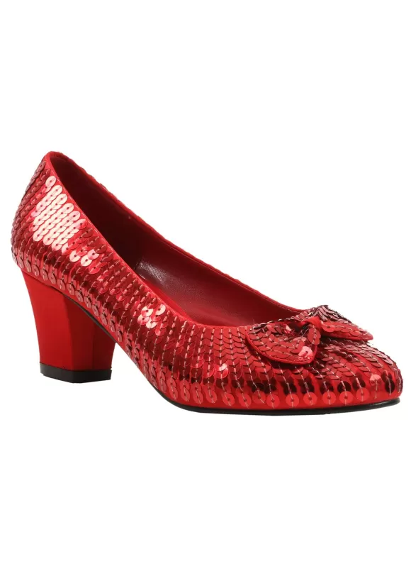 Store Ellie Red Sequin Costume Shoes For Girls