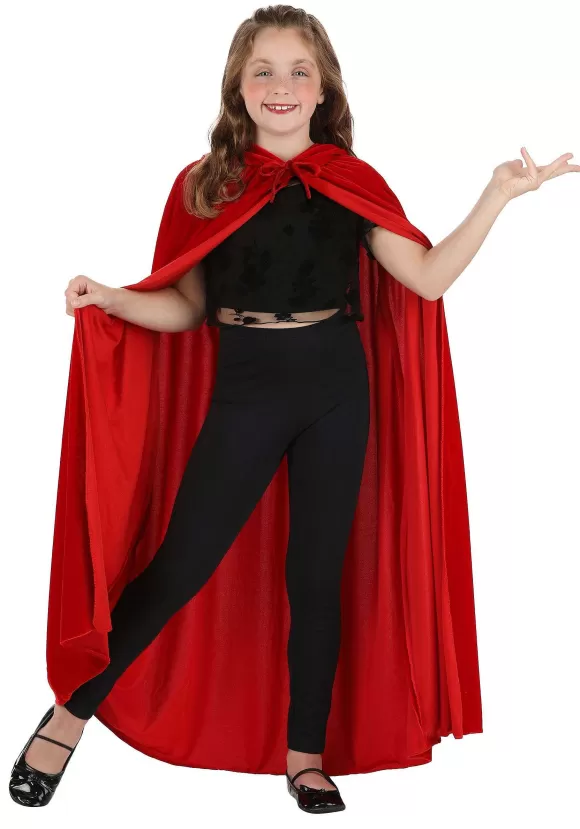 New FUN Costumes Red Velveteen Cape For Kids