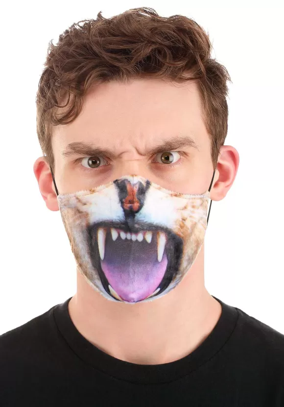 Best Sale FUN Costumes Roaring Lion Sublimated Face Mask For Adults