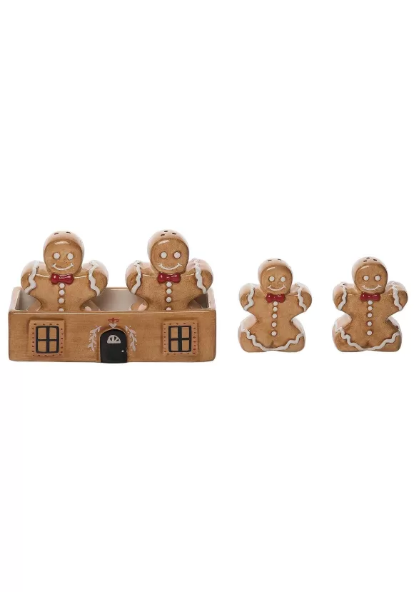 Clearance Transpac Salt & Pepper Gingerbread Shaker Set