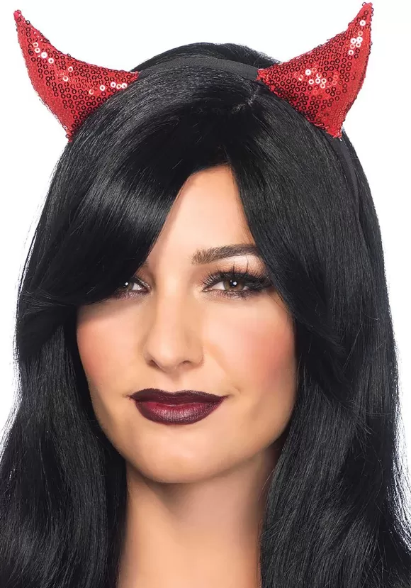 Best Sale Leg Avenue Sequined Devil Horns Costume Headband Accessory