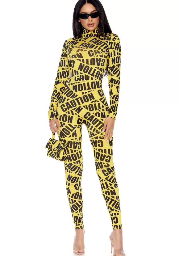 Sale Forplay Sexy Caution Tape Costume For Women