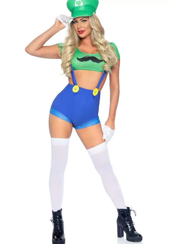 Cheap Leg Avenue Sexy Piece Green Gamer Babe Costume For Women