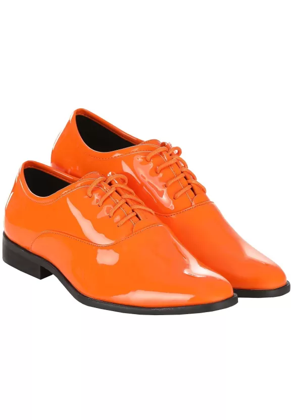 Discount FUN Costumes Shiny Orange Tuxedo Shoes For Men