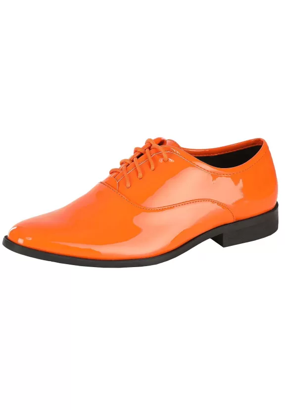 Discount FUN Costumes Shiny Orange Tuxedo Shoes For Men