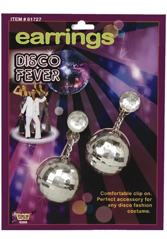 Best Forum Novelties, Inc Silver Disco Ball Costume Accessory Earrings