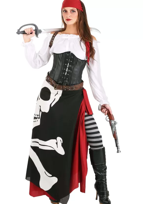 Best FUN Costumes Skeleton Flag Rogue Pirate Costume For Women