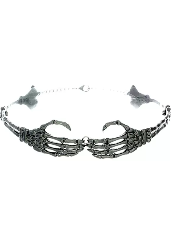 Flash Sale Western Fashion Skeleton Hands Choker Necklace