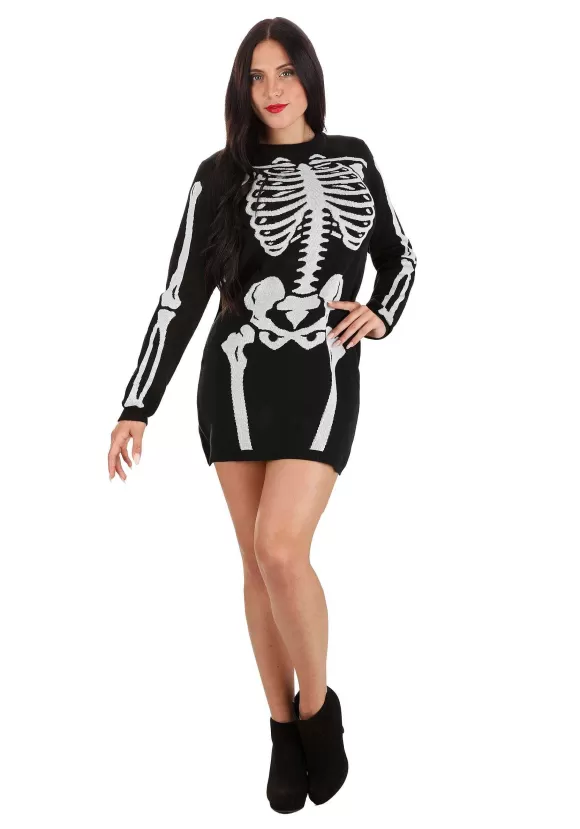 Online FUN Costumes Skeleton Sweater Dress For Women