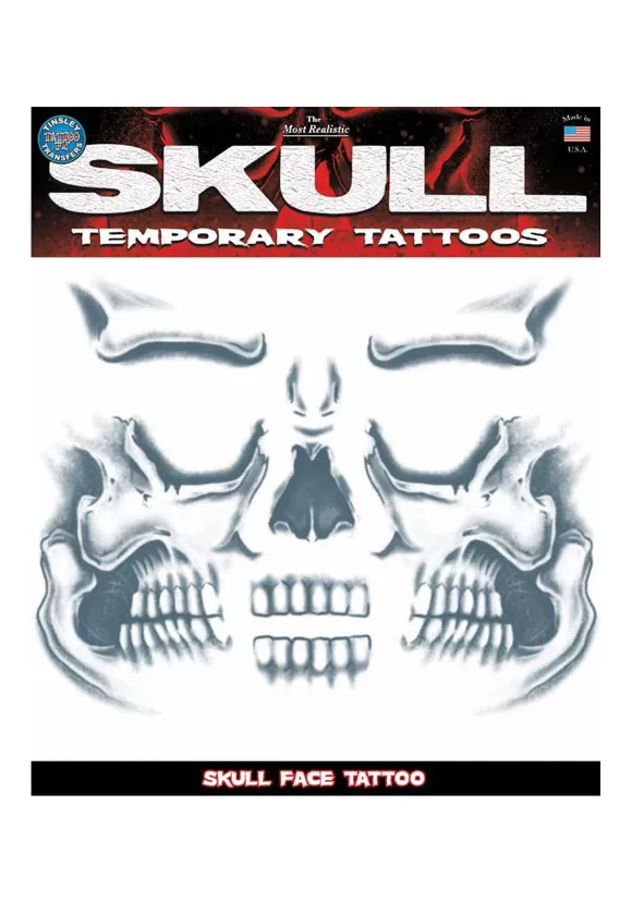 Discount Tinsley Transfers Skull Face Temporary Tattoo