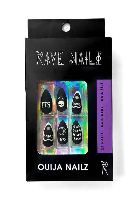 Clearance Rave Nailz Spirit Board Press On Black Nails Kit