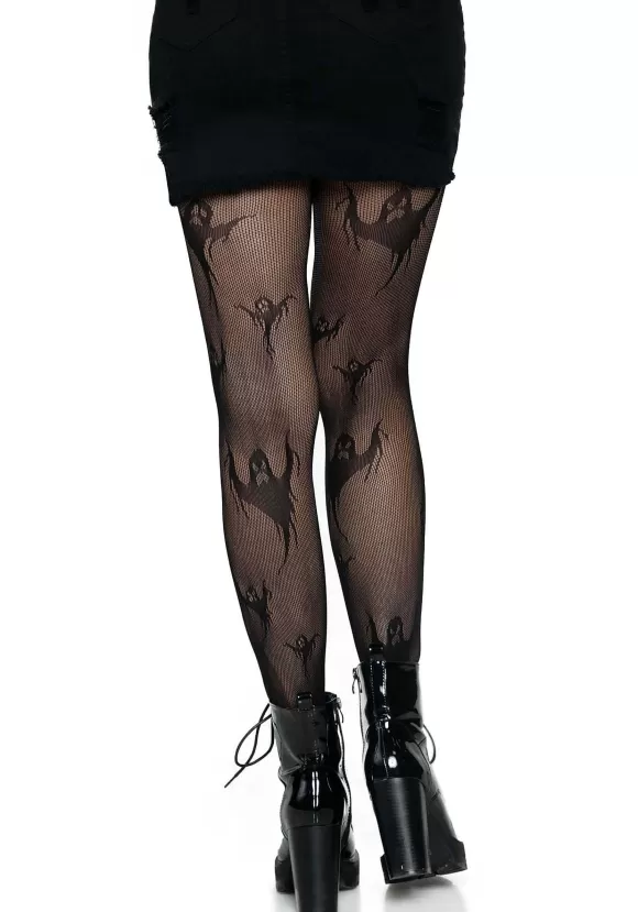 Flash Sale Leg Avenue Spooky Ghost Net Tights For Women