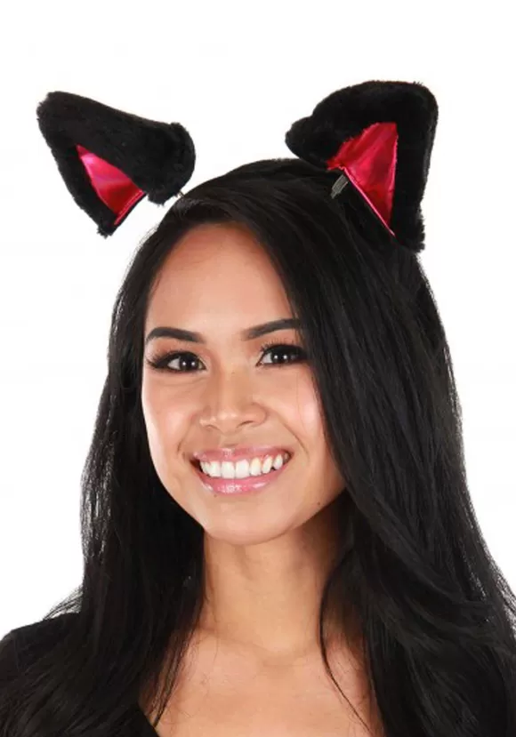 Discount FUN Costumes Springy Cat Ears Plush Black Costume Headband