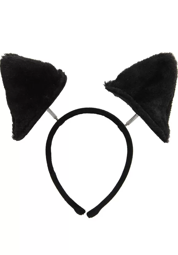 Discount FUN Costumes Springy Cat Ears Plush Black Costume Headband