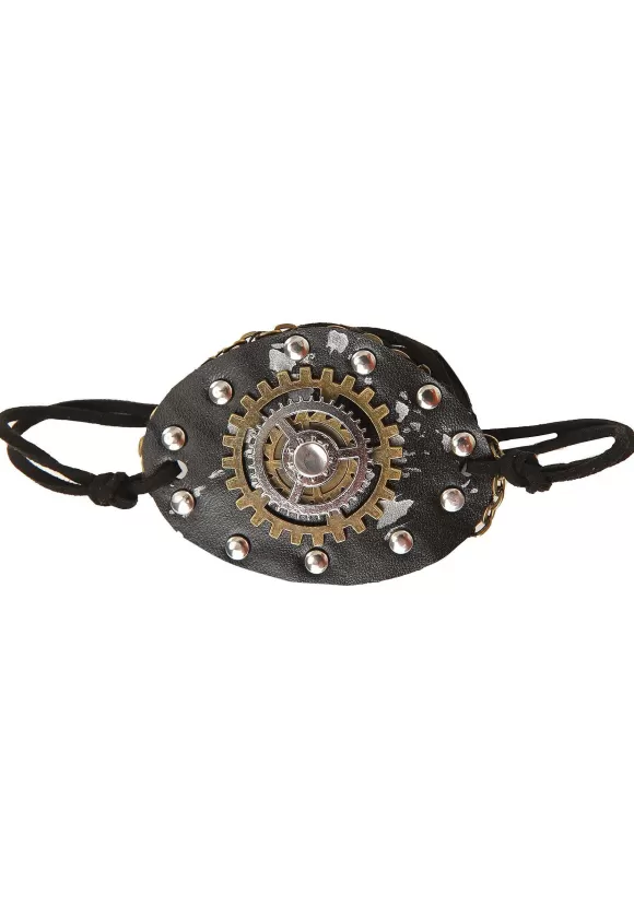 New H.M. Smallwares Steampunk Chain Link Eye Patch Accessory