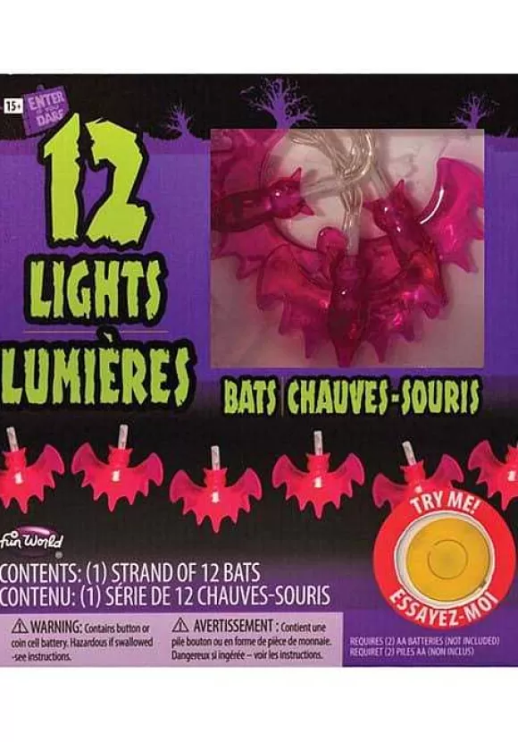 Discount Fun World String Light Of Red Bats Decoration