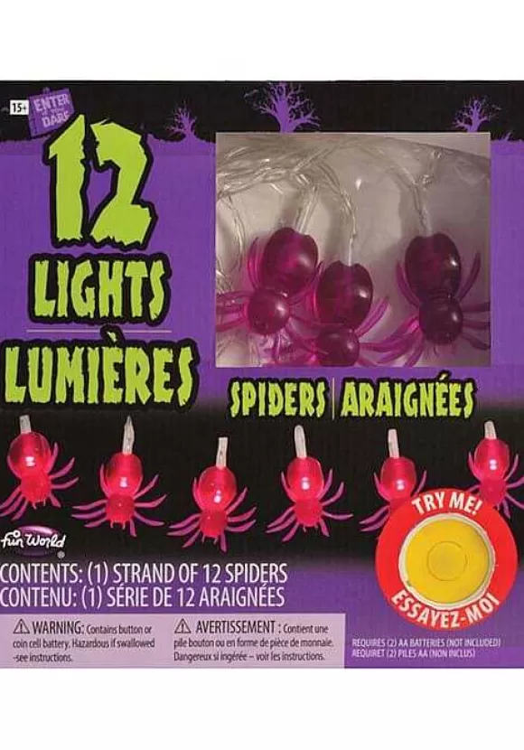 Fashion Fun World String Light Of Red Spiders Decoration