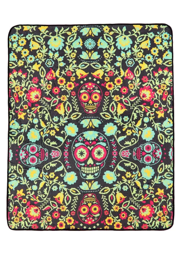 Best FUN Costumes Sugar Skull Throw Blanket