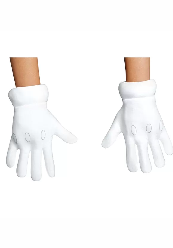 New Disguise Super Mario Brothers White Costume Gloves For Kids