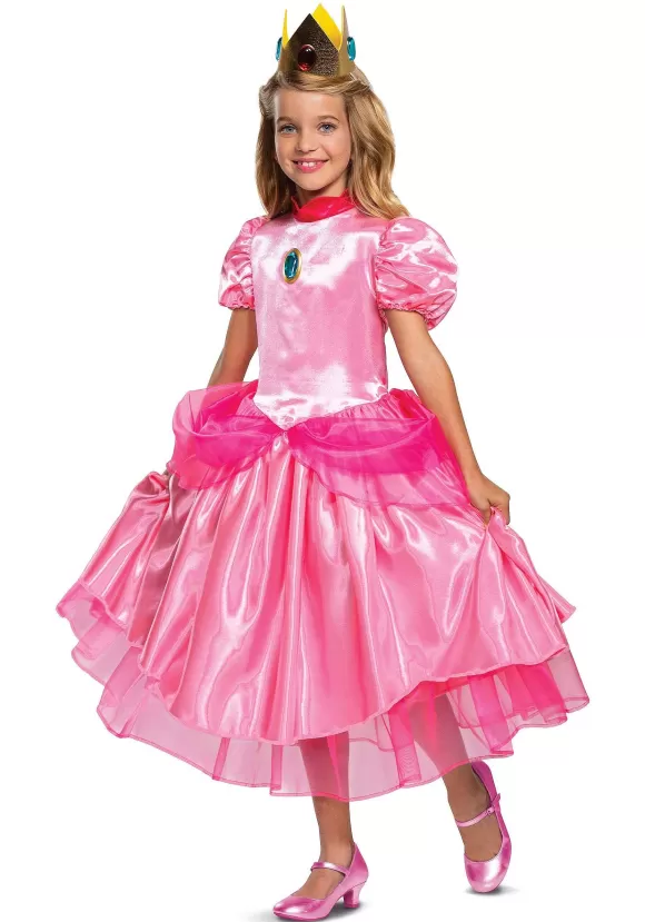 Clearance Disguise Super Mario Deluxe Princess Peach Costume For Girls