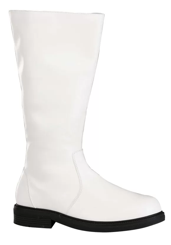 Clearance FUN Costumes Tall White Boots For Adults