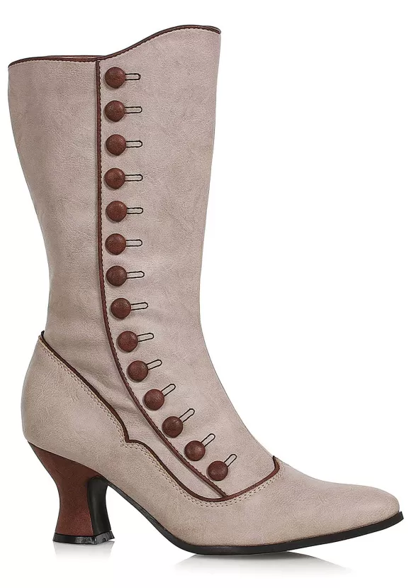 Fashion Ellie Tan Victorian Spat Boot For Women