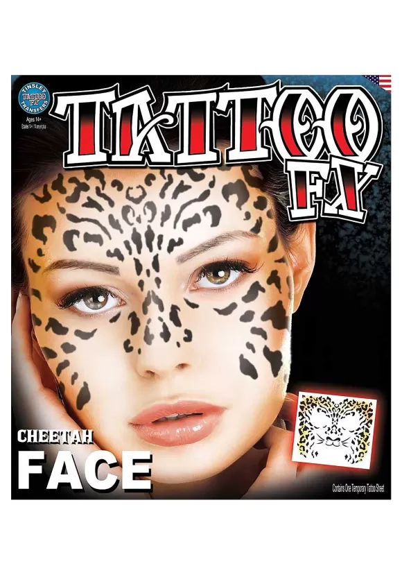 Discount Tinsley Transfers Temporary Cheetah Face Costume Tattoo