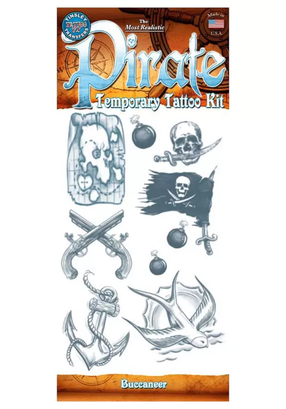 New Tinsley Transfers Temporary Pirate Buccaneer Tattoo Kit