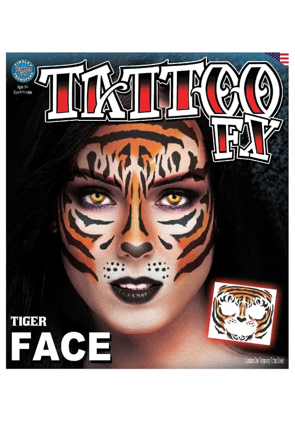 Best Sale Tinsley Transfers Temporary Tiger Face Tattoo