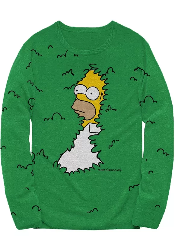 Cheap Mad Engine The Simpsons Homer Bushes Adult Sweater