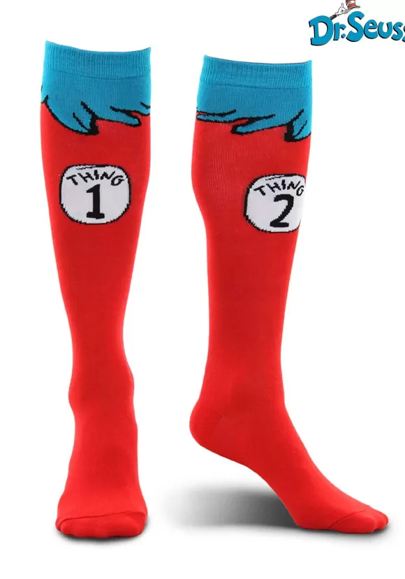 Outlet FUN Costumes Thing 1 & 2 Costume Socks For Adults