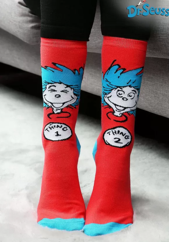 Hot FUN Costumes Thing 1 & Thing 2 Crew Socks