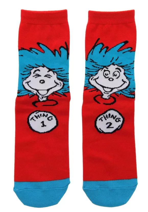 Hot FUN Costumes Thing 1 & Thing 2 Crew Socks