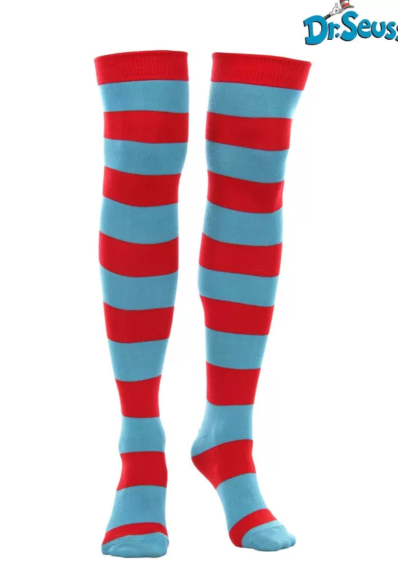 Best Sale FUN Costumes Thing 1 & Thing 2 Striped Knee High Socks